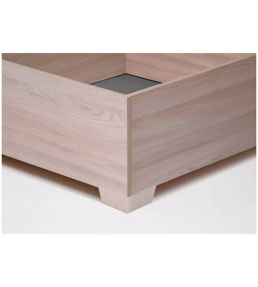 LETTO PIAZZA E MEZZA CONTENITORE CON PIEDINI "HI BOX" OLMO NATURALE 120X190 CM